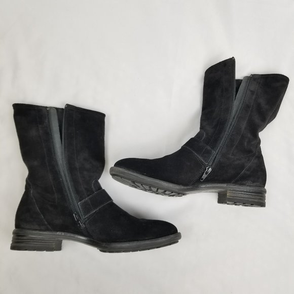 Paul Green Adison Biker Mid Calf Boot Black Suede - Picture 6 of 10